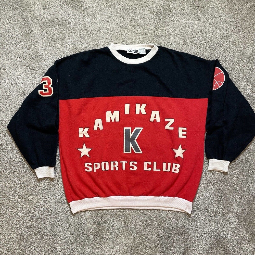 Vintage 80s 90s Kamikaze Sports Club Basketball Graphic Crewneck Sweatshirt Sz L